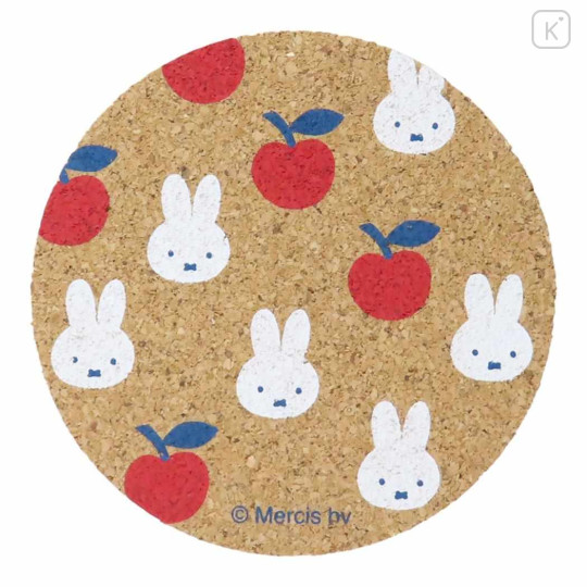 Japan Miffy Cork Coaster - Miffy : Fruits Apple Colorful - 1