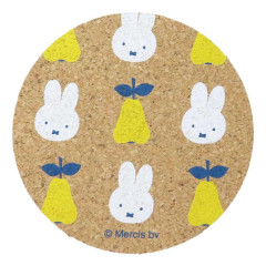 Japan Miffy Cork Coaster - Miffy : Fruits Pear Colorful