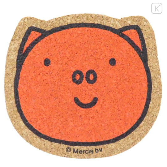 Japan Miffy Cork Coaster - Poppy : Face Colorful - 1