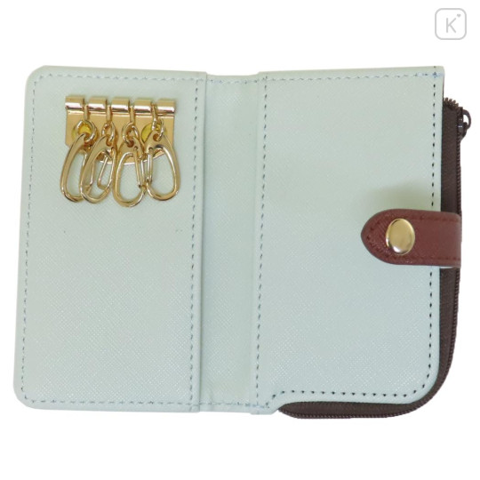 Japan Disney Key Case Card Holder & Coin Case - Ariel : Watercolor Mint - 3