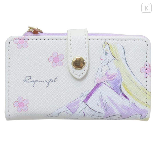 Japan Disney Key Case Card Holder & Coin Case - Rapunzel : Watercolor White - 1