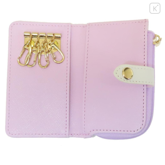 Japan Disney Key Case Card Holder & Coin Case - Rapunzel : Watercolor White - 3