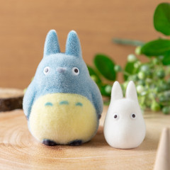 Japan Ghibli Flocked Figure - Totoro : Medium Blue & Small White