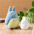 Japan Ghibli Flocked Figure - Totoro : Medium Blue & Small White - 2