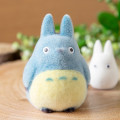 Japan Ghibli Flocked Figure - Totoro : Medium Blue & Small White - 4