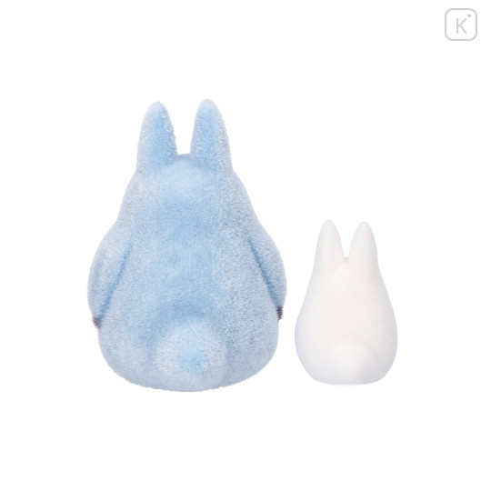 Japan Ghibli Flocked Figure - Totoro : Medium Blue & Small White - 8