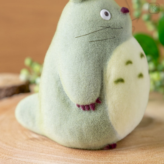 Japan Ghibli Flocked Figure - Totoro : Large Grey - 4