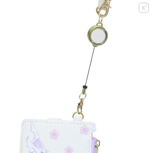 Japan Disney Pass Case Card Holder & Coin Case & Reel - Rapunzel : Watercolor White - 4