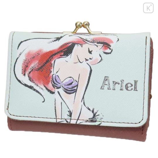 Japan Disney Trifold Wallet - Ariel : Watercolor Mint - 1