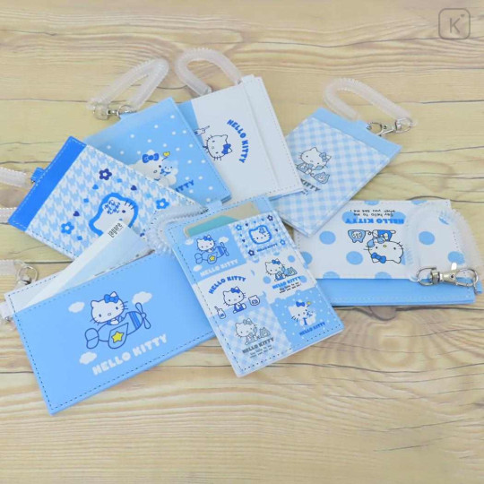 Japan Sanrio Pass Case - Hello Kitty : Sky Blue All-over - 3