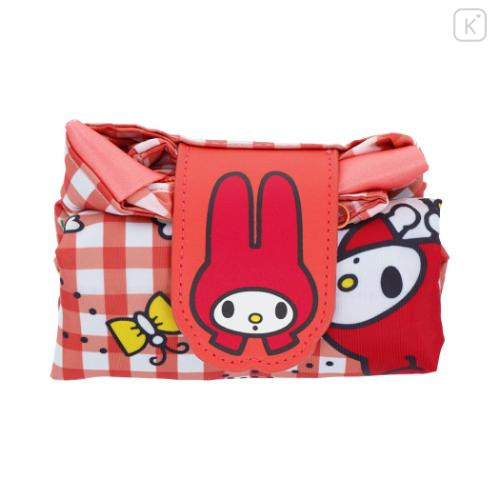 Japan Sanrio Divided Eco Bag - My Melody : Gingham Flower - 5