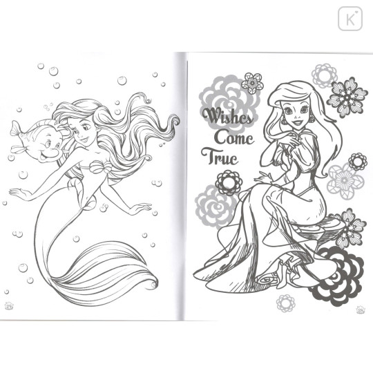 Japan Disney A5 Coloring Book - Disney Princess & The Little Mermaid : Painting - 3