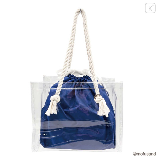 Japan Mofusand Clear Drawstring Tote Bag - Cat Nyan Colorful Soda - 4