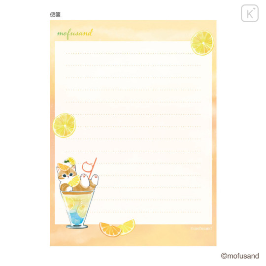 Japan Mofusand Letter Set - Cat : Colorful Soda Orange Lemon Strawberry - 2