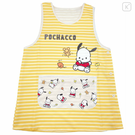 Japan Sanrio Apron - Pochacco : Striped Yellow M-L - 1