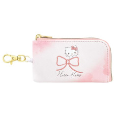 Japan Sanrio Pass Case & Key Case with Reel - Hello Kitty : Watercolor Cloud Drawing