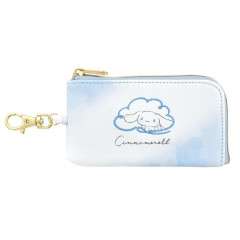 Japan Sanrio Pass Case & Key Case with Reel - Cinnamoroll : Watercolor Cloud Drawing