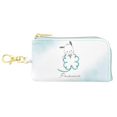 Japan Sanrio Pass Case & Key Case with Reel - Pochacco : Watercolor Cloud Drawing