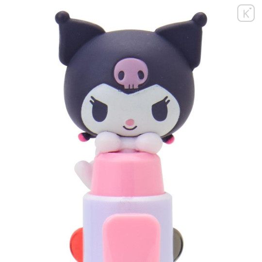 Japan Sanrio Original Mascot EnerGel 2 Color Multi Gel Pen - Kuromi - 4