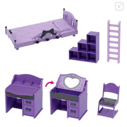 Japan Licca × Sanrio Doll Room Set - Licca-chan & Kuromi - 3