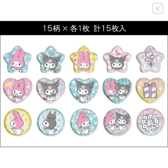 Japan Sanrio Sparkly Marble Sticker Flakes - Kuromi & My Melody - 2