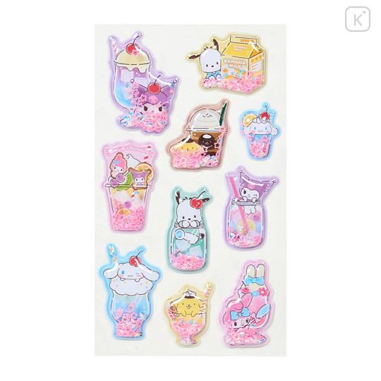 Japan Sanrio Shake Shake Capsule Seal Sticker - Characters : Soda Drink 3D - 2