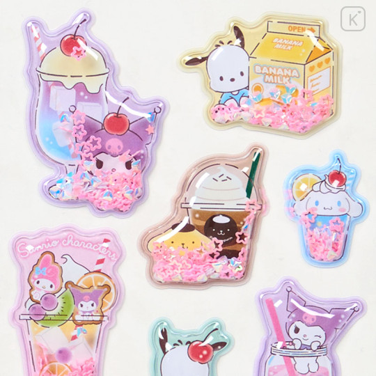 Japan Sanrio Shake Shake Capsule Seal Sticker - Characters : Soda Drink 3D - 3