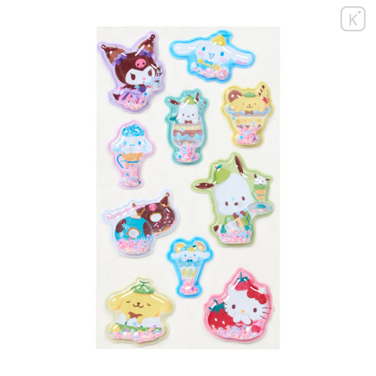 Japan Sanrio Shake Shake Capsule Seal Sticker - Characters : Dessert 3D - 2