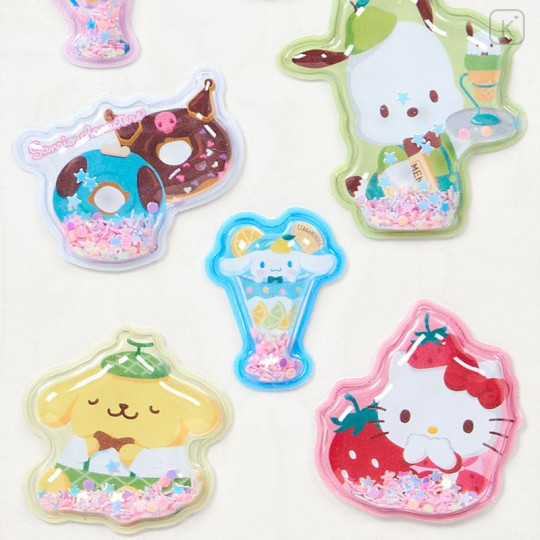 Japan Sanrio Shake Shake Capsule Seal Sticker - Characters : Dessert 3D - 4