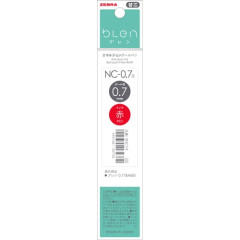 Japan Zebra bLen NC-0.7 Ballpoint Pen Refill - 0.7mm Red