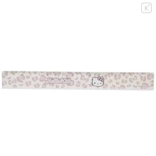 Japan Sanrio Slim Ruler 17cm - Hello Kitty : Gogo Gal Collection Leopard - 1