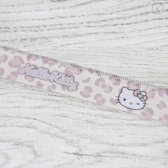 Japan Sanrio Slim Ruler 17cm - Hello Kitty : Gogo Gal Collection Leopard - 2