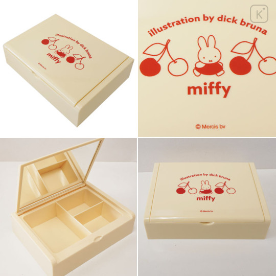 Japan Miffy Jewelry Case - Miffy : Retro Cherry Ivory - 2