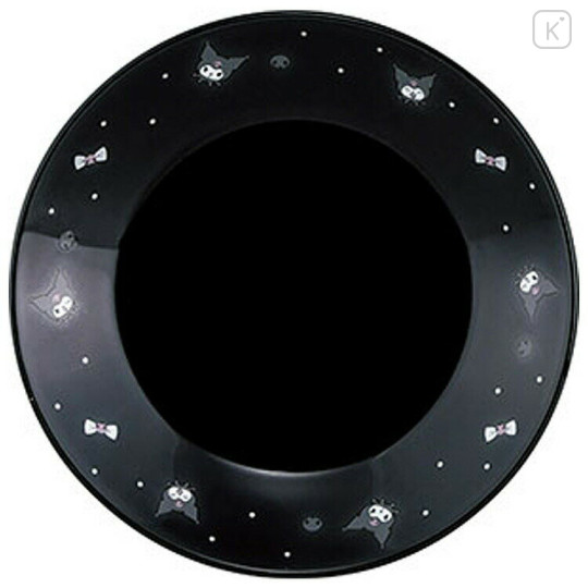 Japan Sanrio Porcelain Small Plate - Kuromi : Black Little Face - 1