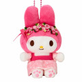Japan Sanrio Mascot Holder - My Melody : 50th Anniversary Flower Crown Pink - 2