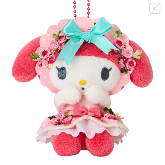 Japan Sanrio Mascot Holder - My Melody : 50th Anniversary Flower Dress Pink - 2