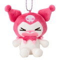 Japan Sanrio Mascot Holder - Kuromi : 20th Anniversary Crying Pale Cherry Red - 2