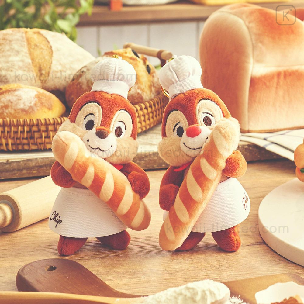 シェフチップストラップ ぬいぐるみ キーホルダー約10cm Japan Disney Store Plush Mascot Keychain - Mickey's Bakery