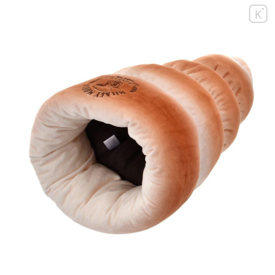Japan Disney Store Reversible Blanket with Case - Chip & Dale : Mickey's Bakery Roll Bread - 5