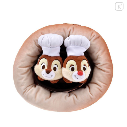 Japan Disney Store Reversible Blanket with Case - Chip & Dale : Mickey's Bakery Roll Bread - 8