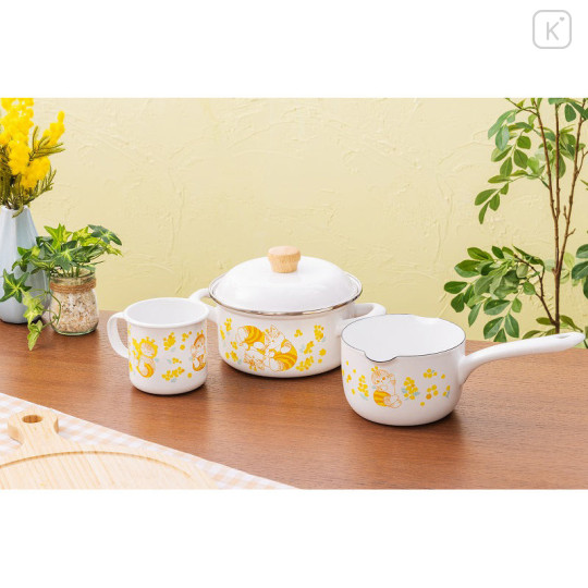 Japan Mofusand Enamel Pot with Handle 15cm - Mimosa - 3