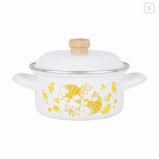 Japan Mofusand Enamel Pot with Handle 15cm - Mimosa - 5