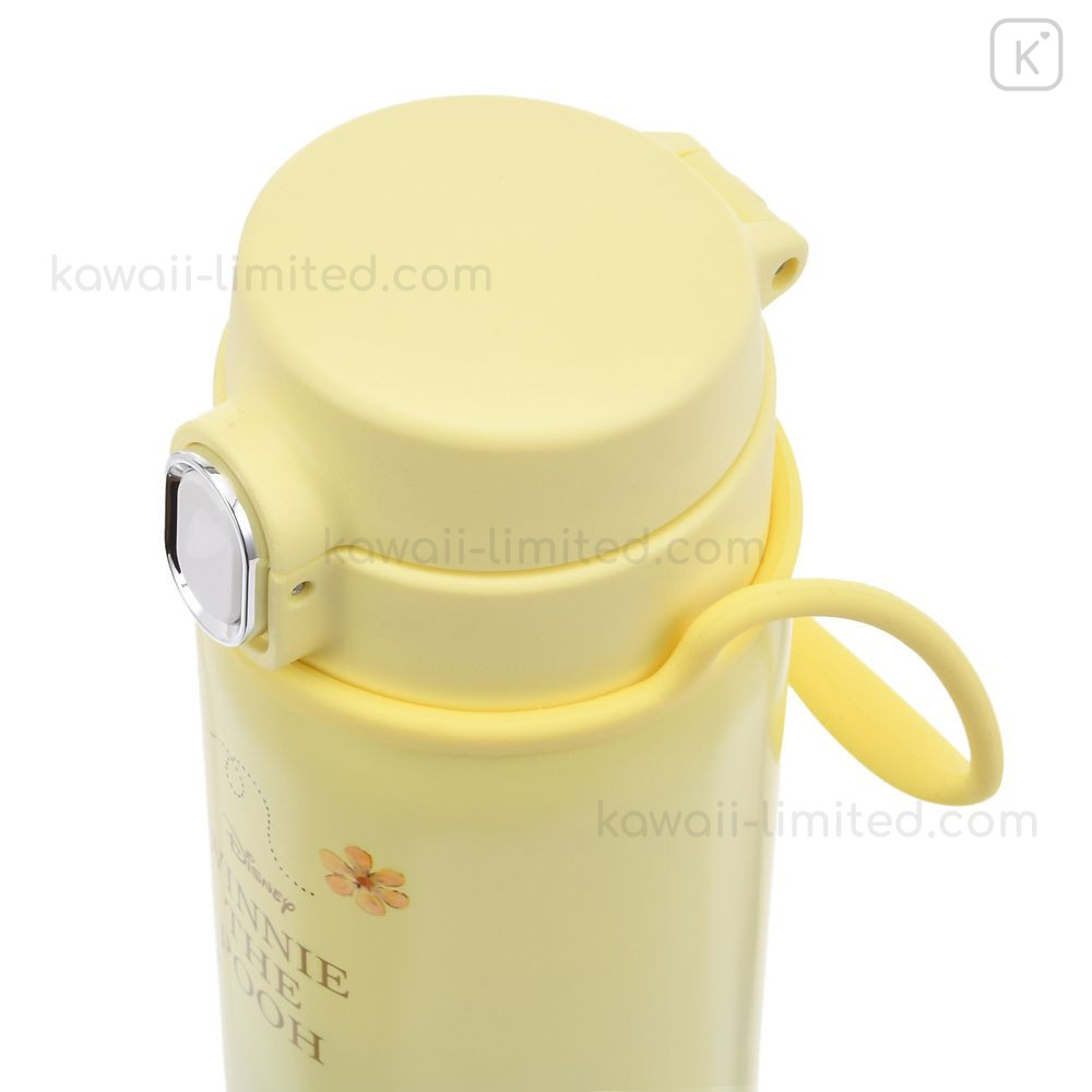 Japan Disney Store One Push Water Bottle with Strap - Pooh