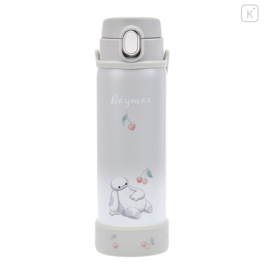 Japan Disney Store One Push Water Bottle with Strap - Baymax : Gradient Relaxing Drinkware - 1
