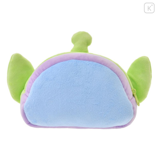 Japan Disney Store Fluffy Plush Pen Case - Toy Story Little Green Men Aliens : Face - 3