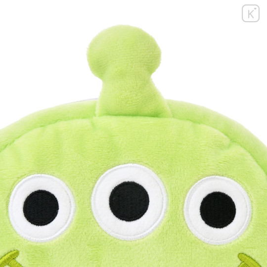Japan Disney Store Fluffy Plush Pen Case - Toy Story Little Green Men Aliens : Face - 4