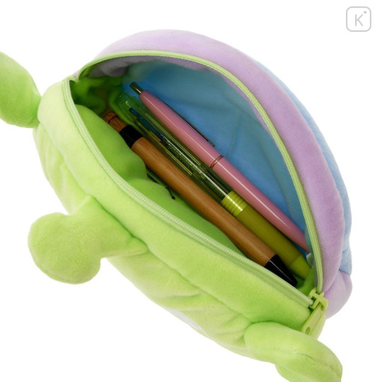 Japan Disney Store Fluffy Plush Pen Case - Toy Story Little Green Men Aliens : Face - 6