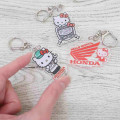 Japan Sanrio Acrylic Keychain - Hello Kitty : Honda Wing Logo - 2