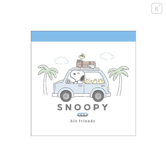 Japan Peanuts Square Memo - Snoopy & Woodstock : Road Trip - 1