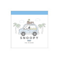 Japan Peanuts Square Memo - Snoopy & Woodstock : Road Trip - 1